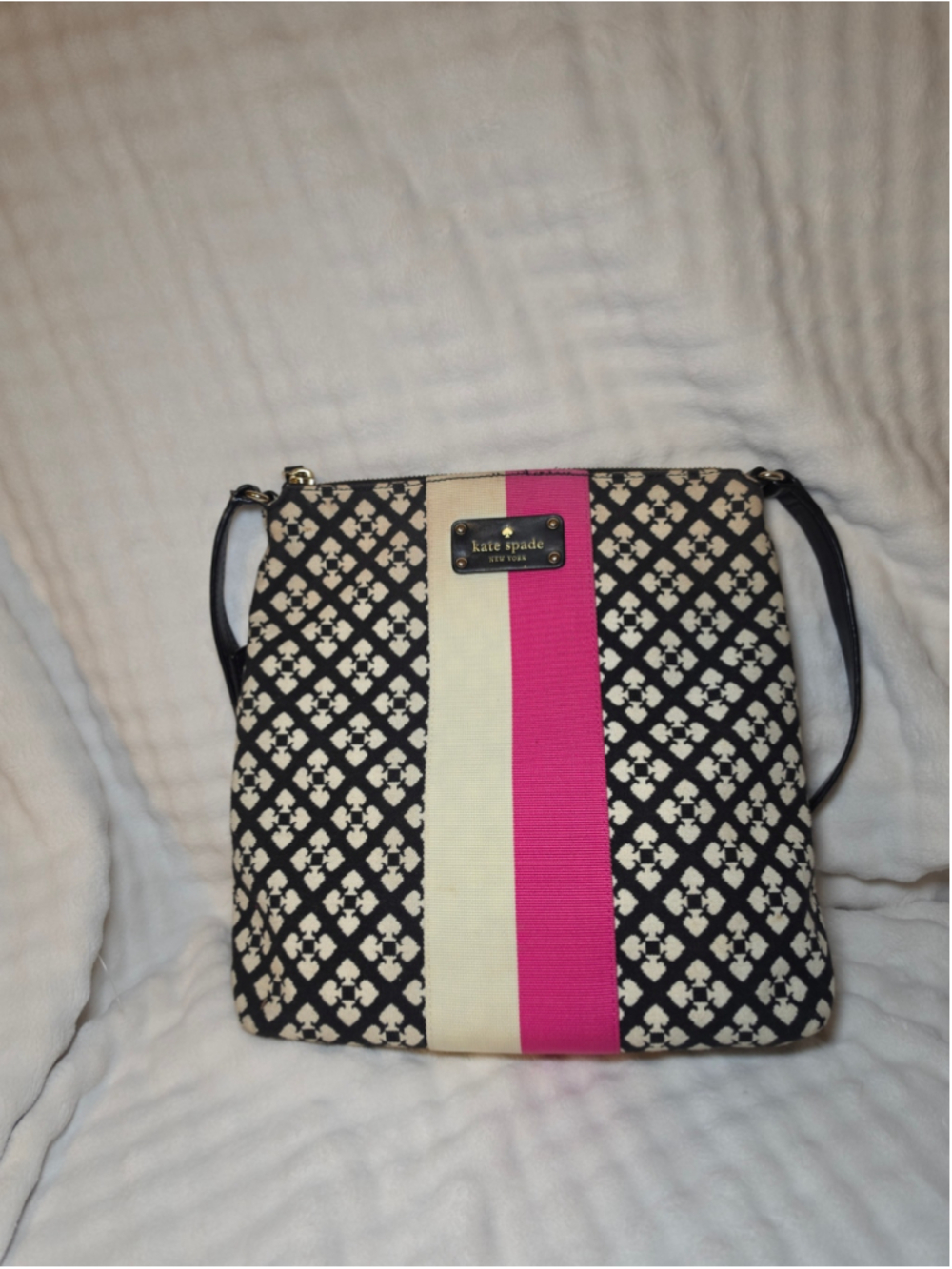 Kate Spade Crossbody Bag Black Beige Pink - Picture 3 of 7